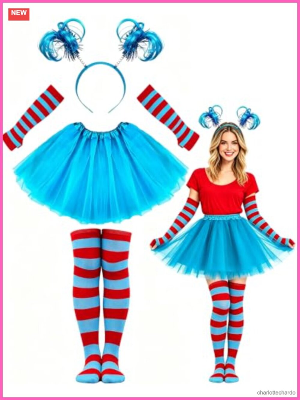 Tutu Costume Accessories Set Spirit Day Halloween 80s Cosplay Party